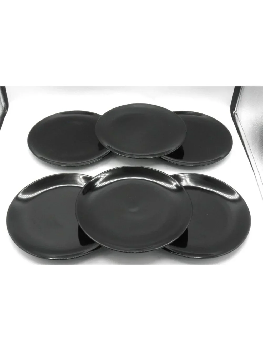 Fargrik  Glossy Black by IKEA 7-7/8 in. Salad Plates Set of 6 Pattern: IK FARBL